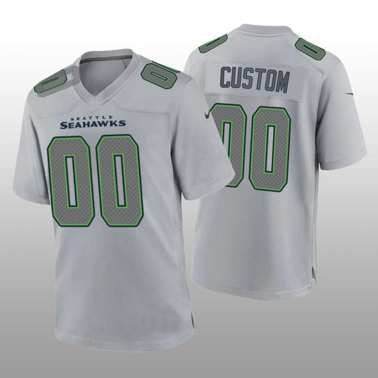 Football Jerseys S.Seahawks Custom Gray Atmosphere Game Jersey American Stitched Jerseys