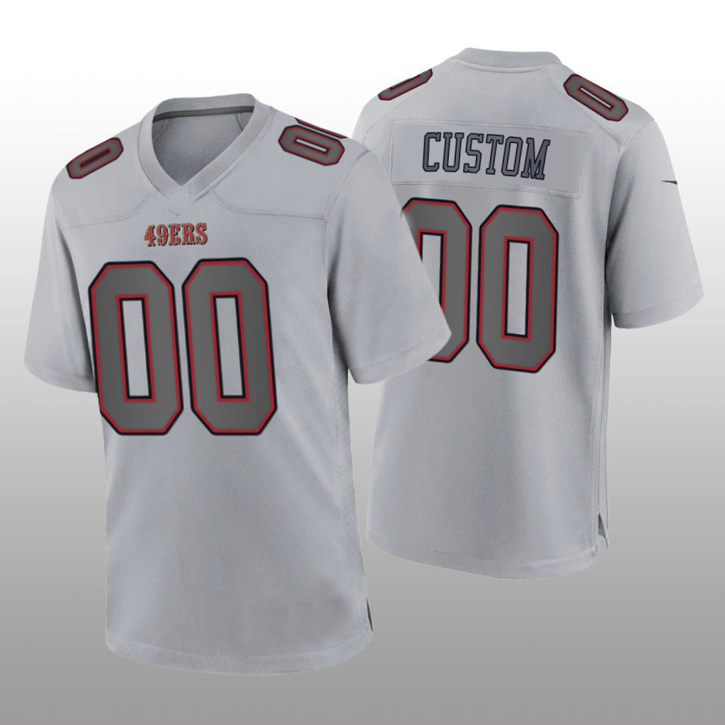 Football Jerseys SF.49ers Custom Gray Atmosphere Game Jersey American Stitched Jerseys
