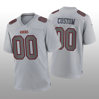 Football Jerseys SF.49ers Custom Gray Atmosphere Game Jersey American Stitched Jerseys