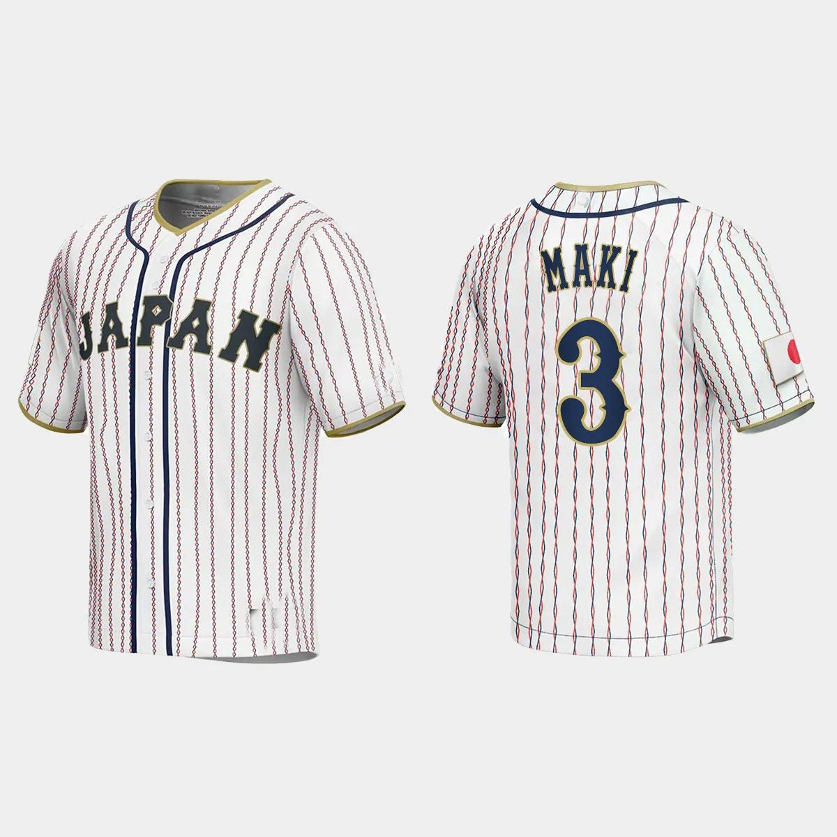 #3 SHUGO MAKI JAPAN BASEBALL 2023 WORLD BASEBALL CLASSIC JERSEY – WHITE Stitches Baseball Jerseys