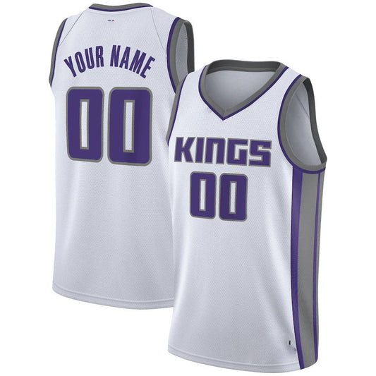 Custom S.Kings 2020-21 Swingman Custom Jersey Association Edition White Stitched Basketball Jersey