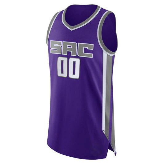 Custom S.Kings 2021-22 Diamond Swingman Authentic  Jersey Purple  Icon Edition Stitched Basketball Jersey