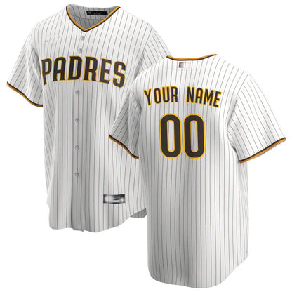 Custom San Diego Padres White Home Replica Custom Jersey Baseball Jerseys
