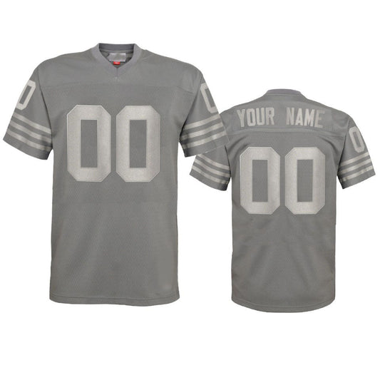 Custom SF.49ers Football Grey Stitched American Football Jerseys