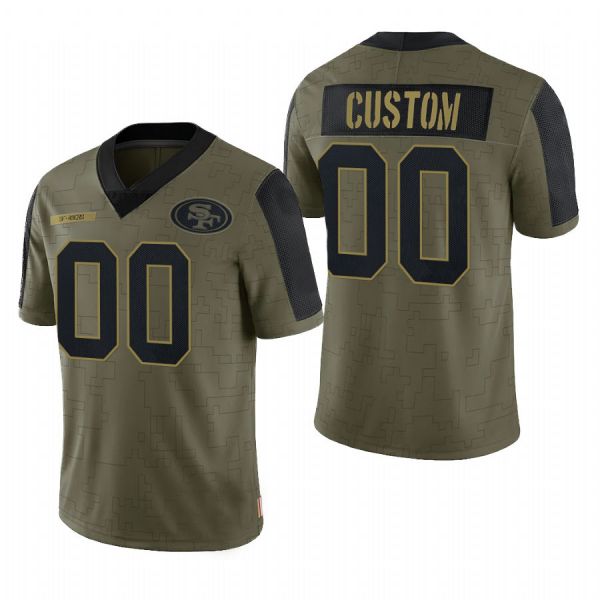 Custom SF.49ers Olive 2022 Salute To Service Limited Football Jerseys