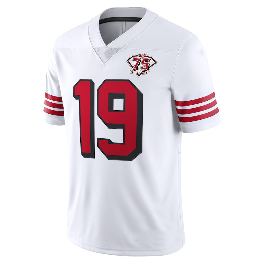 SF.49ers #19 Deebo Samuel Scarlet 75th Anniversary Alternate Red Stitched Game Jersey