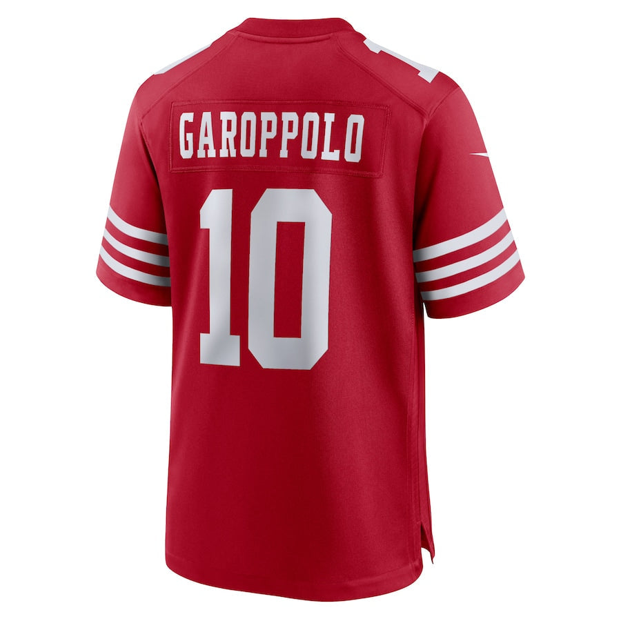 SF.49ers #10 Jimmy Garoppolo Scarlet Player Game Jersey Stitched American Football Jerseys