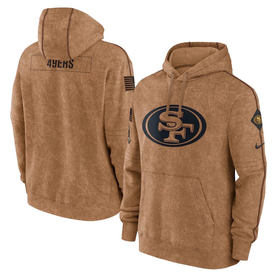 SF.49ers 2023 Salute To Service Club Pullover Hoodie Cheap sale Birthday and Christmas gifts Stitched American Football Jerseys