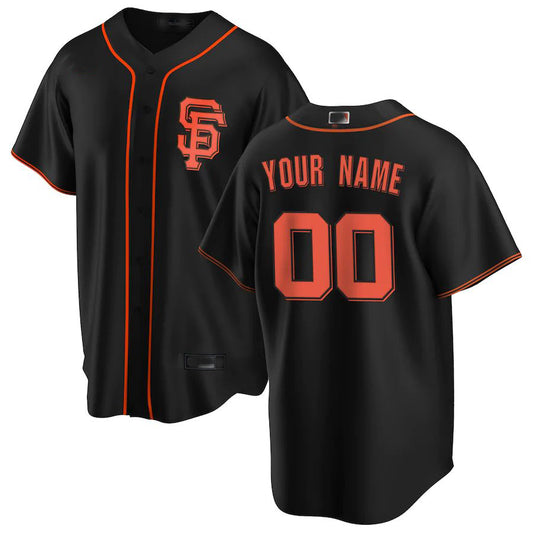 Custom San Francisco Giants Black Alternate Replica Custom Jersey Baseball Jerseys