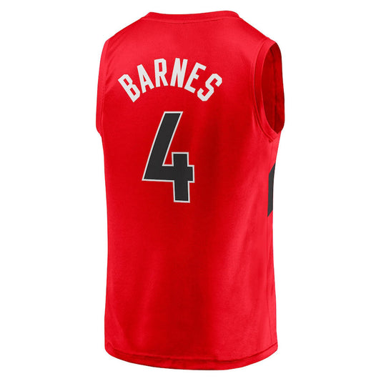 T.Raptors #4 Scottie Barnes Fanatics Branded Draft First Round Pick Fast Break Replica Jersey Red Icon Edition Stitched American Basketball Jersey