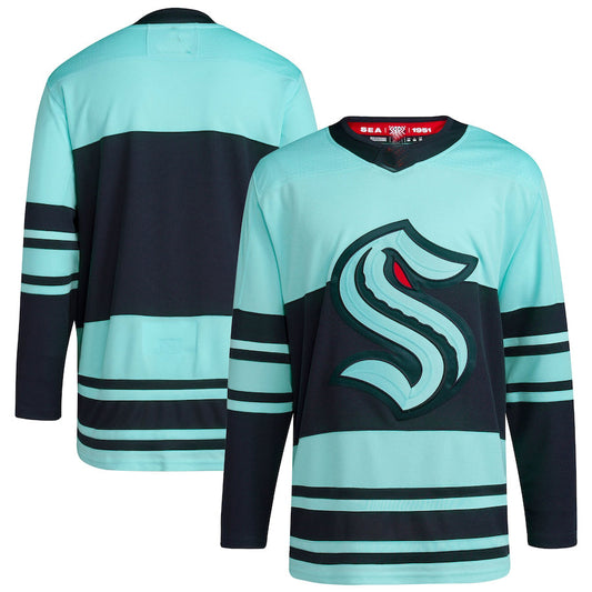 S.Kraken Reverse Retro 2.0 Authentic Blank Jersey Teal Stitched American Hockey Jerseys