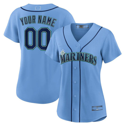 Custom Seattle Mariners Blue Alternate Custom Replica Jersey Baseball Jerseys