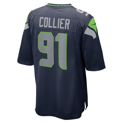 S.Seahawks #91 L.J. Collier College Navy Game Jersey Stitched American Football Jerseys