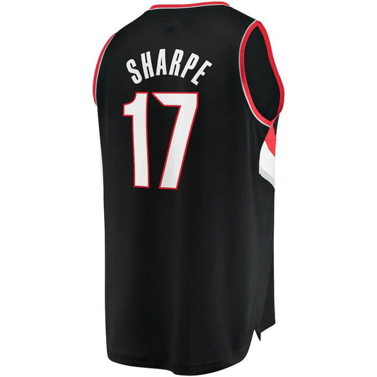 P.Trail Blazers #17 Shaedon Sharpe Fanatics Branded 2022  Draft First Round Pick Fast Break Replica Jersey  Icon Edition  Black Stitched American Basketball Jersey