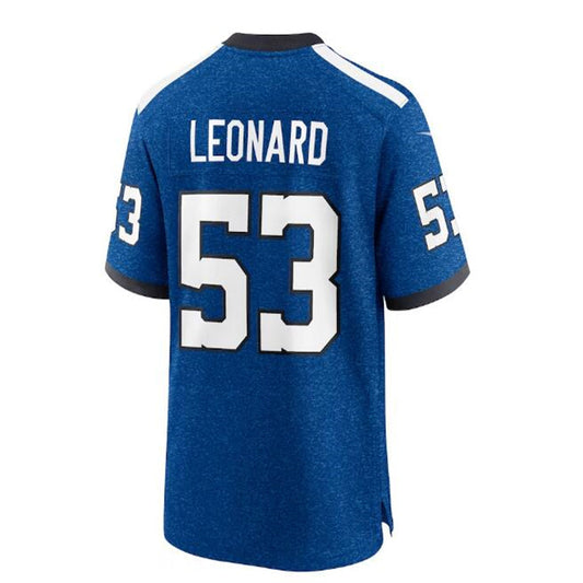 IN.Colts #53 Shaquille Leonard Indiana Nights Alternate Game Jersey - Royal Stitched American Football Jerseys