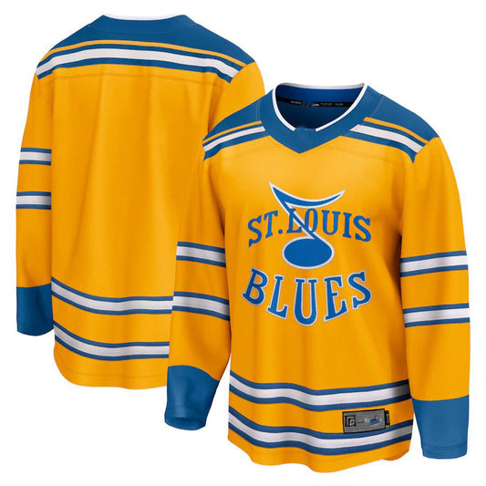 St.L.Blues Fanatics Branded Special Edition 2.0 Breakaway Blank Jersey Yellow Stitched American Hockey Jerseys