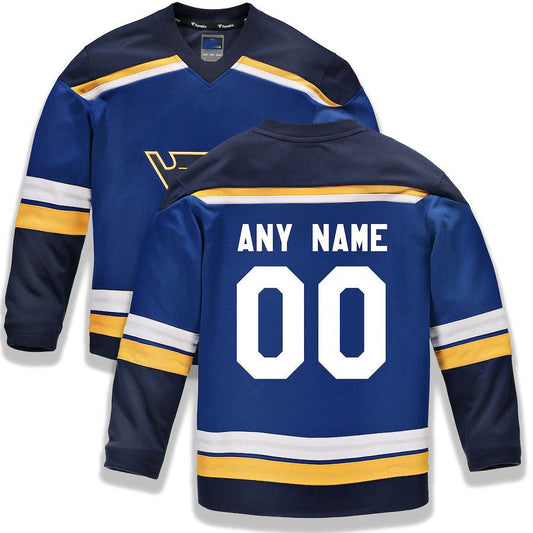 Custom St.L.Blues Fanatics Branded Home Replica Blue Stitched American Hockey Jerseys