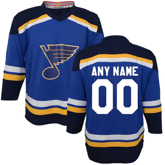 Custom St.L.Blues Toddler Home Replica Jersey  Blue Stitched American Hockey Jerseys