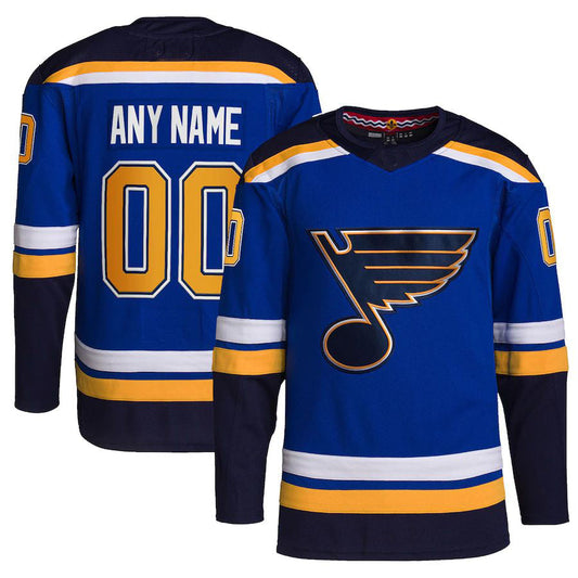 Custom St.L.Blues Home Authentic Pro Jersey Royal Stitched American Hockey Jerseys