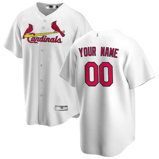 Custom St. Louis Cardinals White Home Replica Custom Jersey Baseball Jerseys