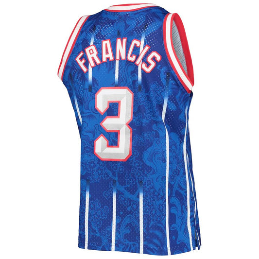 H.Rockets #3 Steve Francis Mitchell & Ness Hardwood Classics 1999-00 Lunar New Year Swingman Jersey Blue Stitched American Basketball Jersey