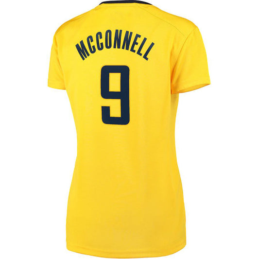 IN.Pacers #9 T.J. McConnell Fanatics Branded Women's Fast Break Player Replica Jersey Statement Edition Gold Stitched American Basketball Jersey