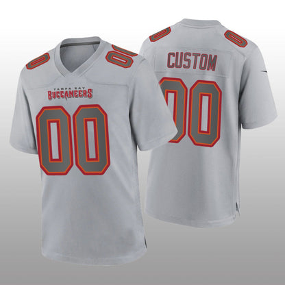 Football Jerseys TB.Buccaneers Custom Gray Atmosphere Game Jersey American Stitched Jerseys