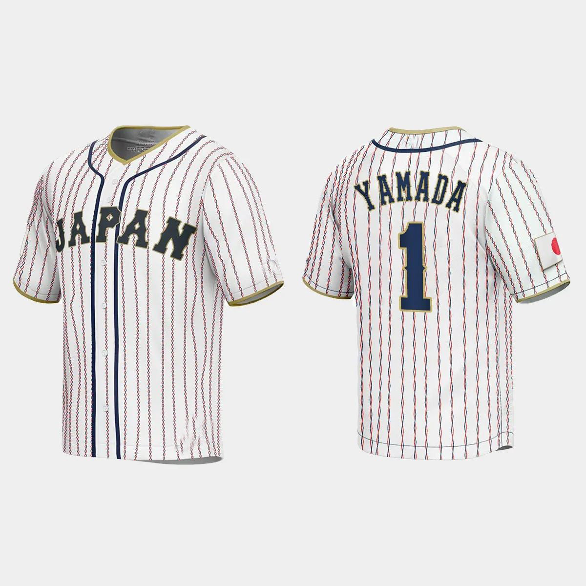 #1 TETSUTO YAMADA JAPAN BASEBALL 2023 WORLD BASEBALL CLASSIC JERSEY – WHITE Stitches Baseball Jerseys