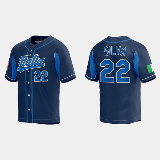 #22 TIAGO DA SILVA WORLD BASEBALL CLASSIC 2023 WORLD BASEBALL CLASSIC JERSEY – NAVY Stitches Baseball Jerseys