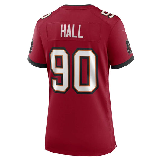 TB.Buccaneers #90 Logan Hall Red Game Player Jersey Stitched American Football Jerseys