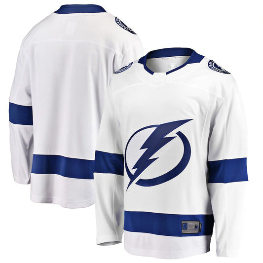 TB.Lightning Fanatics Branded Breakaway Away Jersey  White Stitched American Hockey Jerseys