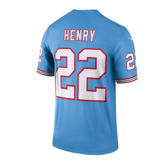 T.Titans #22 Derrick Henry  Light Blue Oilers Throwback Legend Player Jersey Stitched American Football Jerseys