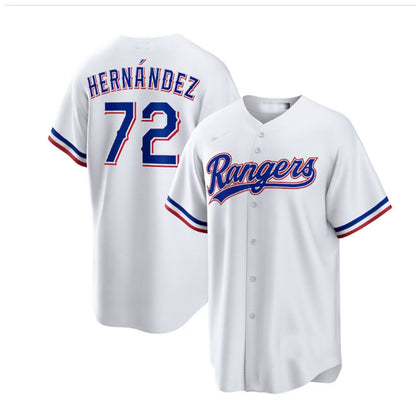 Texas Rangers #72 Jonathan Hernández White Home Replica Player Jersey Baseball Jerseys