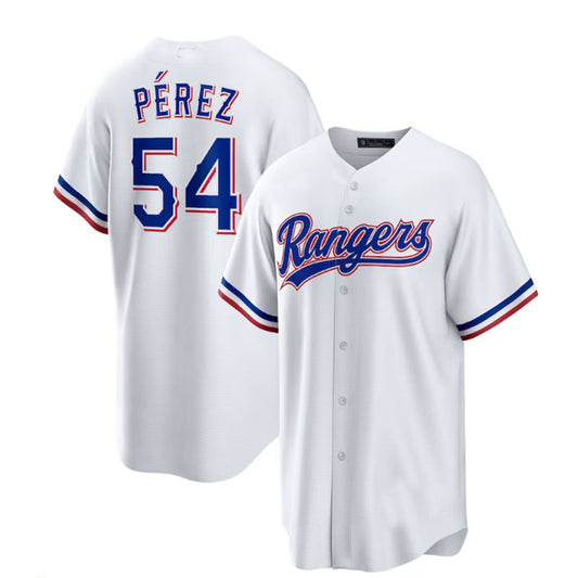 Texas Rangers #54 Martín Pérez White Home Replica Player Jersey Baseball Jerseys