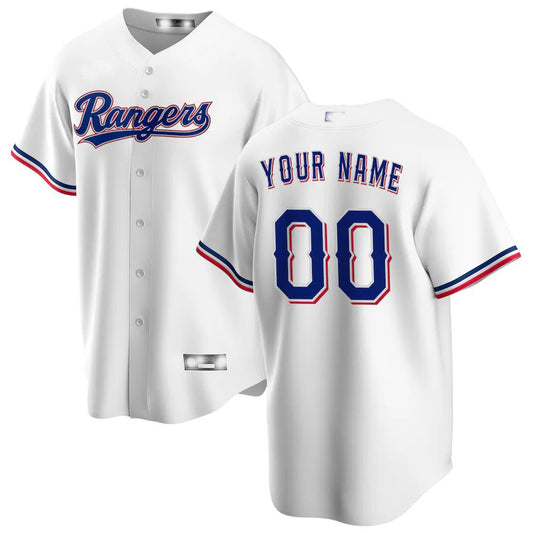 Custom Texas Rangers White Home Replica Custom Jersey Baseball Jerseys