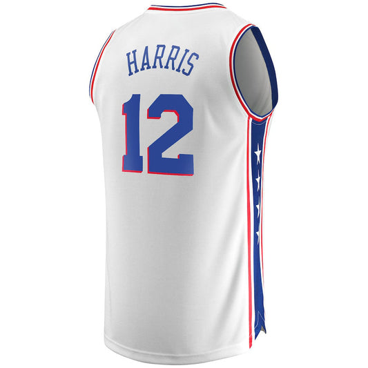 PH.76ers #12 Tobias Harris Fanatics Branded Fast Break Replica Player Team Jersey Association Edition  White Stitched American Basketball Jersey