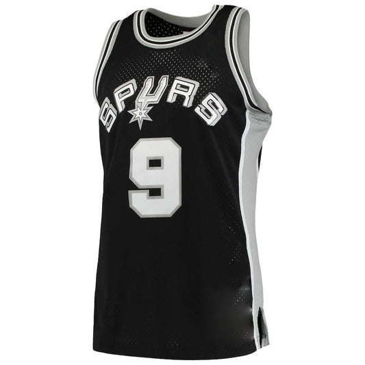 S.Antonio Spurs #9 Tony Parker Mitchell & Ness 2001-02 Hardwood Classics Swingman Jersey Black Stitched American Basketball Jersey