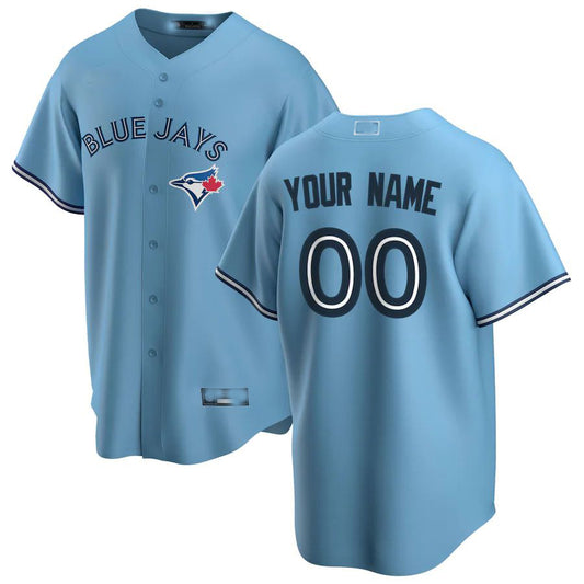 Custom Toronto Blue Jays Light Blue Alternate Replica Custom Jersey Baseball Jerseys