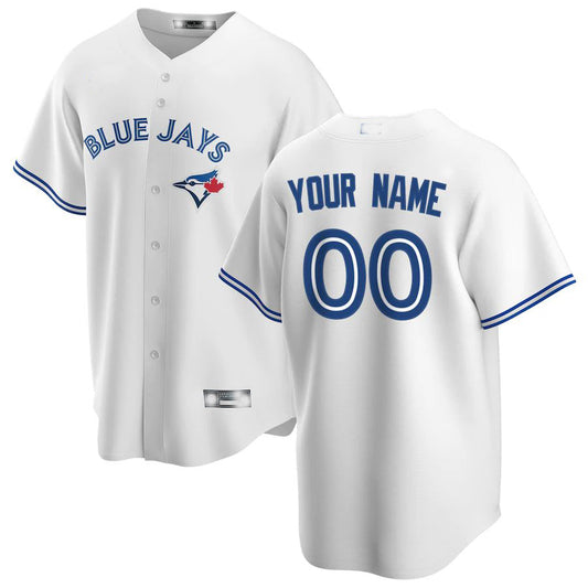 Custom Toronto Blue Jays White Home Replica Custom Jersey Baseball Jerseys