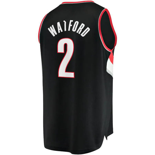 P.Trail Blazers #2 Trendon Watford Fanatics Branded 2021-22 Fast Break Replica Jersey Icon Edition Black Stitched American Basketball Jersey