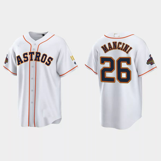 #26 Trey Mancini Houston Astros 2023 Gold Program Jersey – White Stitches Baseball Jerseys