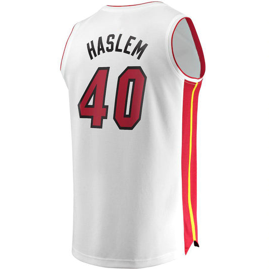 M.Heat #40 Udonis Haslem Fanatics Branded  Fast Break Player Jersey Association Edition White Stitched American Basketball Jersey