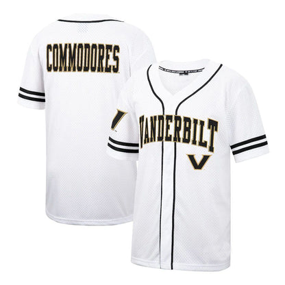 V.Commodores Colosseum Free-Spirited Team Full-Button Baseball Jersey  White Stitched American College Jerseys