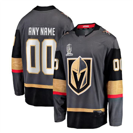 Custom V.Golden Knights  Fanatics Branded 2023 Stanley Cup Champions Alternate Breakaway Custom Jersey - Black Stitched American Hockey Jerseys