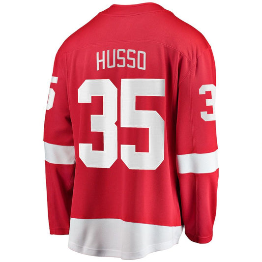 D.Red Wings #35 Ville Husso Fanatics Branded Home Breakaway Player Jersey  Red Stitched American Hockey Jerseys