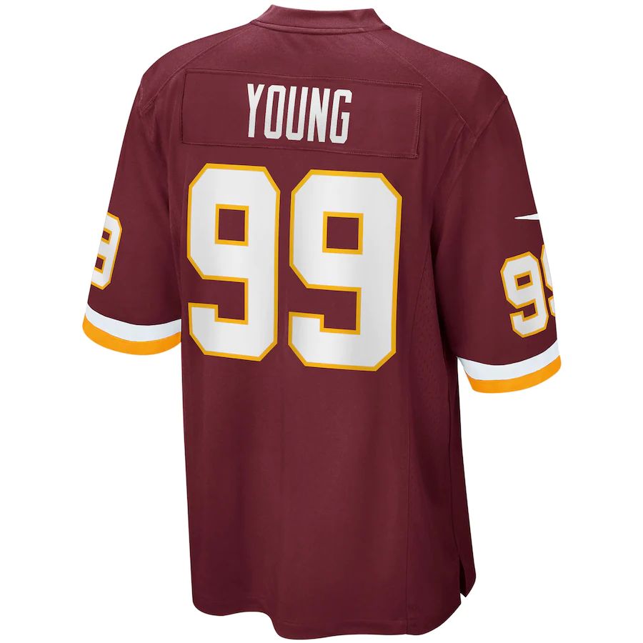 W.Football Team #99 Chase Young  Burgundy Player Game Jersey Stitched American Football Jerseys