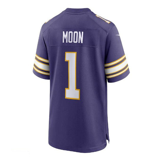 MN.Vikings #1 Warren Moon Classic Retired Player Game Jersey - Purple Stitched American Football Jerseys