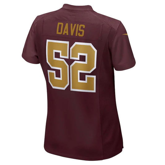 W.Football Team #52 Jamin Davis Burgundy Game Jersey Stitched American Football Jerseys