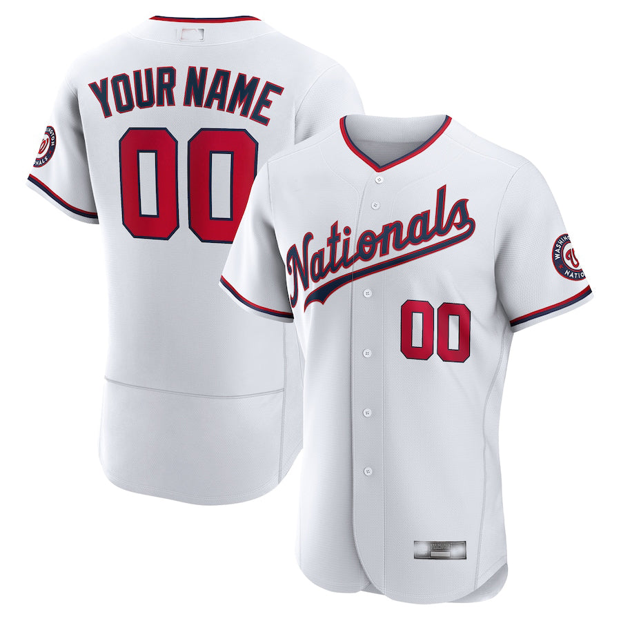 Custom Washington Nationals White Official Authentic Custom Jersey Baseball Jerseys