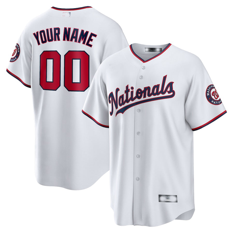 Custom Washington Nationals White Replica Custom Jersey Baseball Jerseys